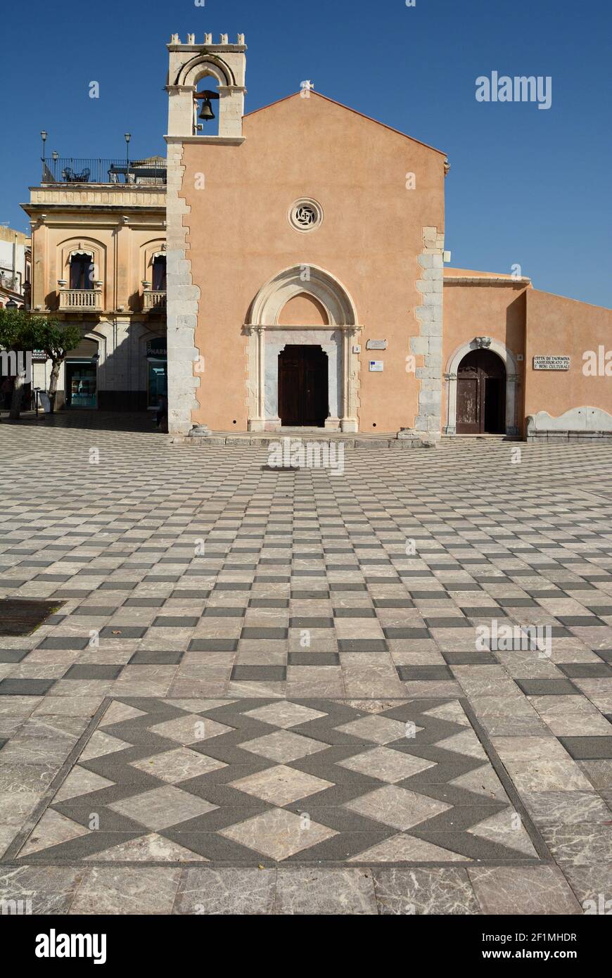 The former Sant'Agostino church in Piazza IX Aprile. Taormina. Sicily. Italy Stock Photo