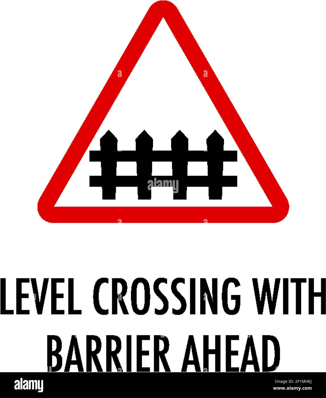 Level Crossing With Barrier Ahead Sign On White Background Illustration Stock Vector Image Art Alamy
