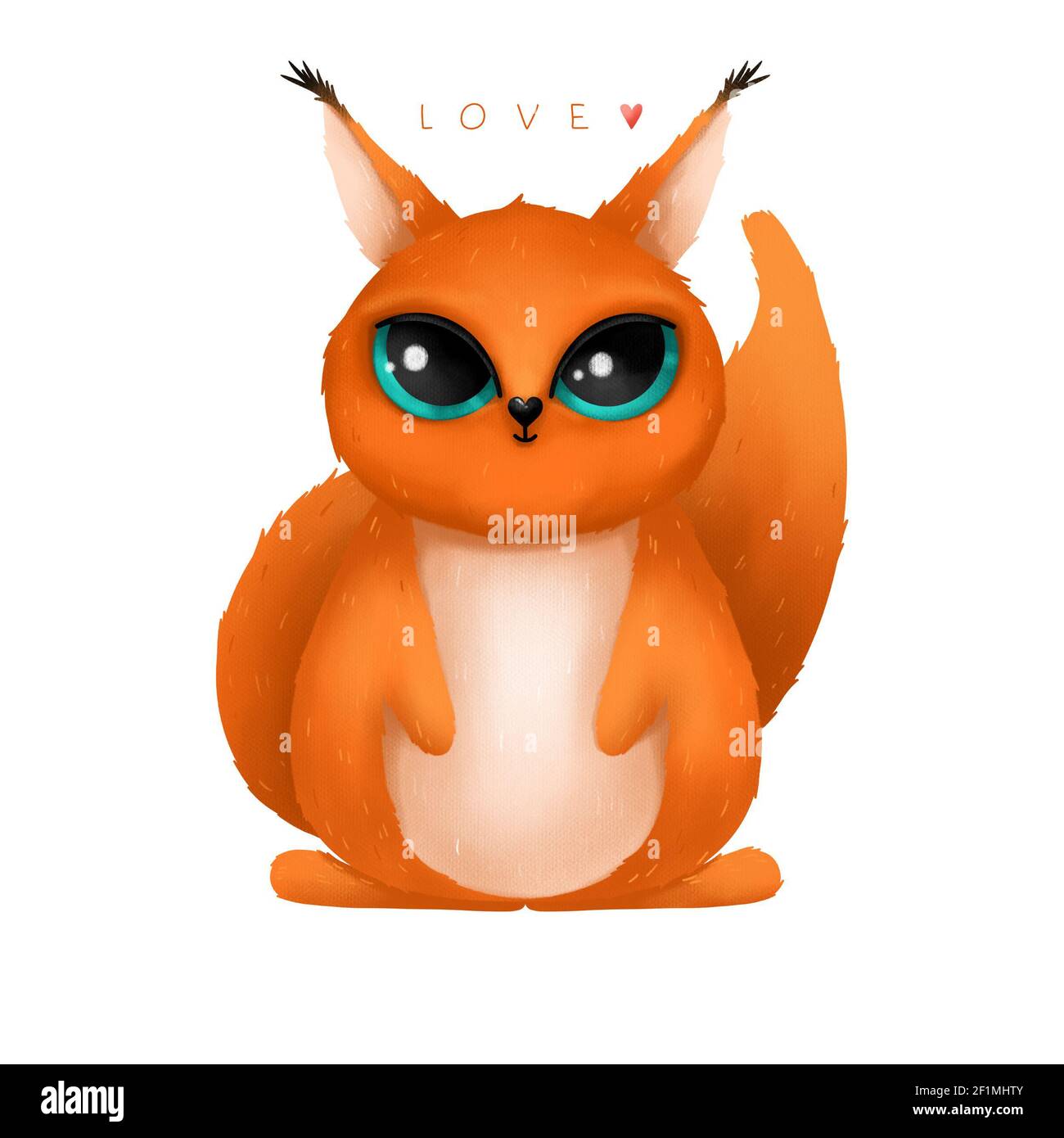 Cute Cartoon Squirrel With Big Eyes