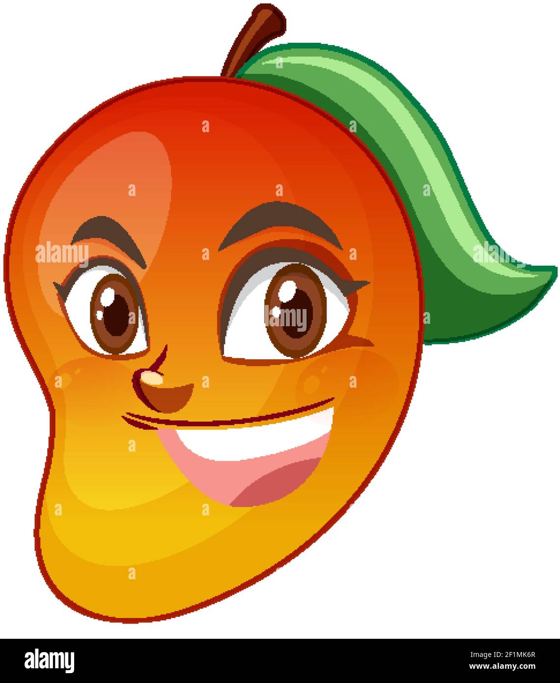 Humanized Mango Mango cartoon character with facial expression illustration Stock ...