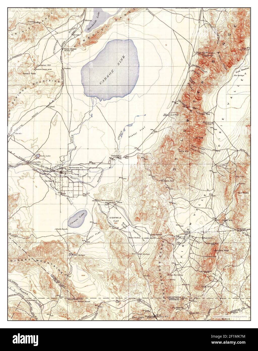 Carson Sink, Nevada, map 1910, 1:250000, United States of America by