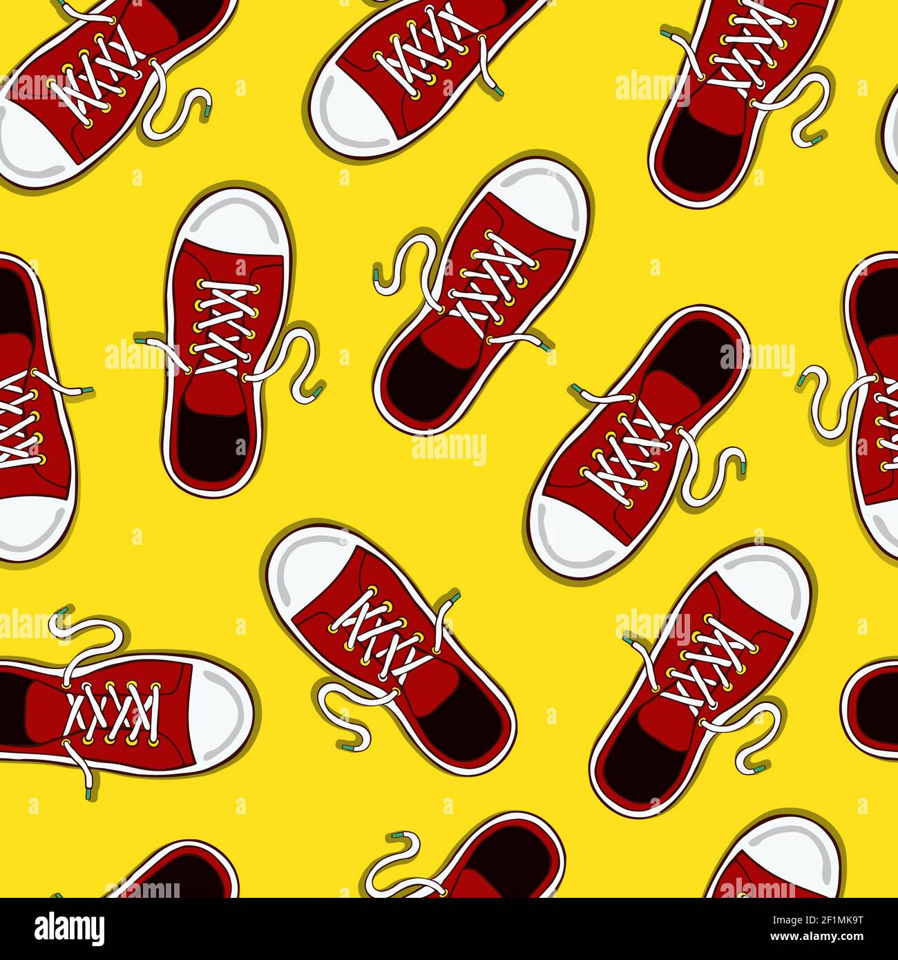 Red sneaker shoe seamless pattern illustration. Retro style fashion element  cartoon background for teen age concept or casual footwear Stock Vector  Image & Art - Alamy
