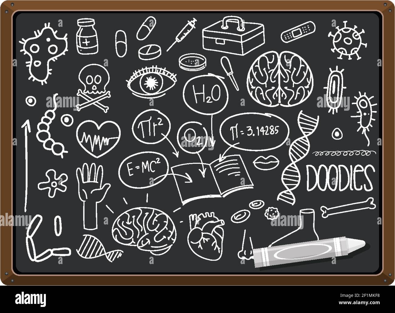 Hand drawn science element on chalkboard illustration Stock Vector ...