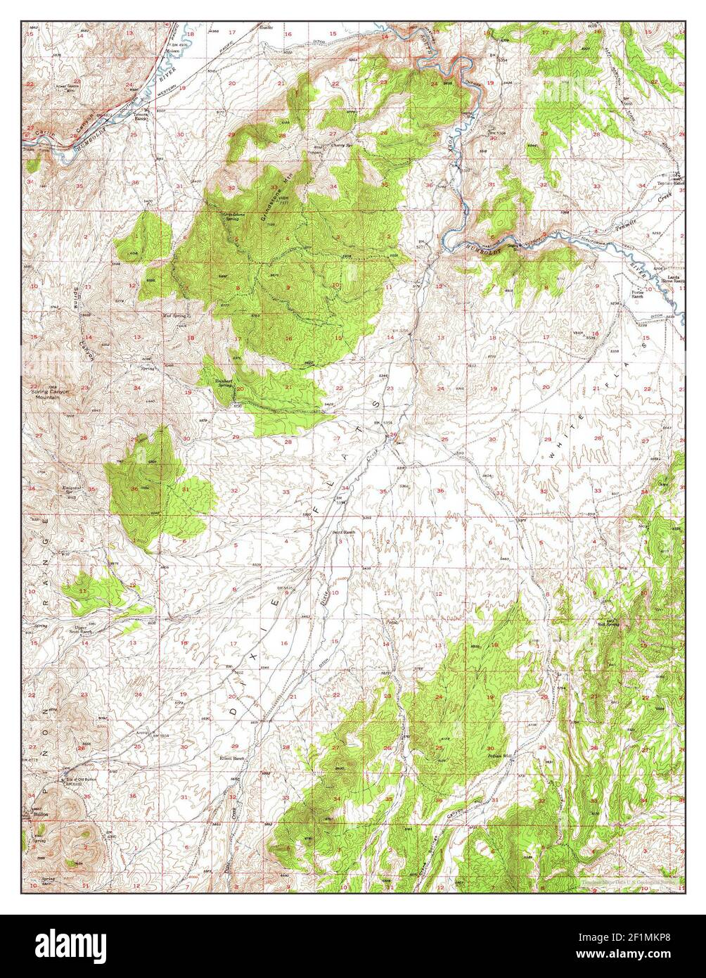 Dixie Flats Nevada map 1952 - Dixie Flats Nevada Map 1952 162500 United States Of America By Timeless Maps Data Us Geological Survey 2F1MKP8