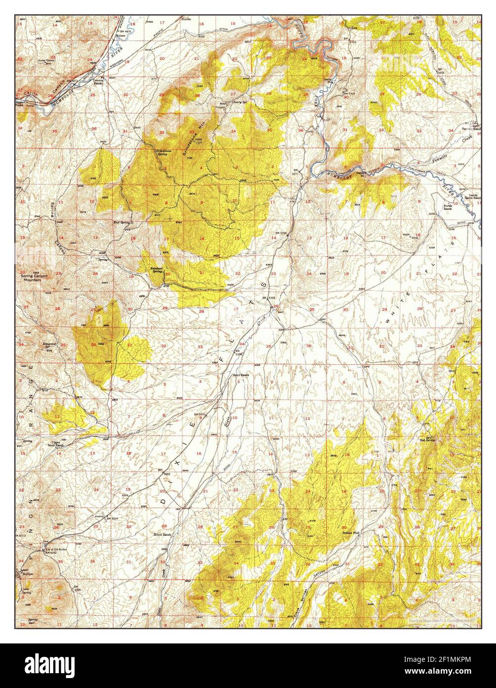 Dixie Flats Nevada map 1952 - Dixie Flats Nevada Map 1952 162500 United States Of America By Timeless Maps Data Us Geological Survey 2F1MKPM