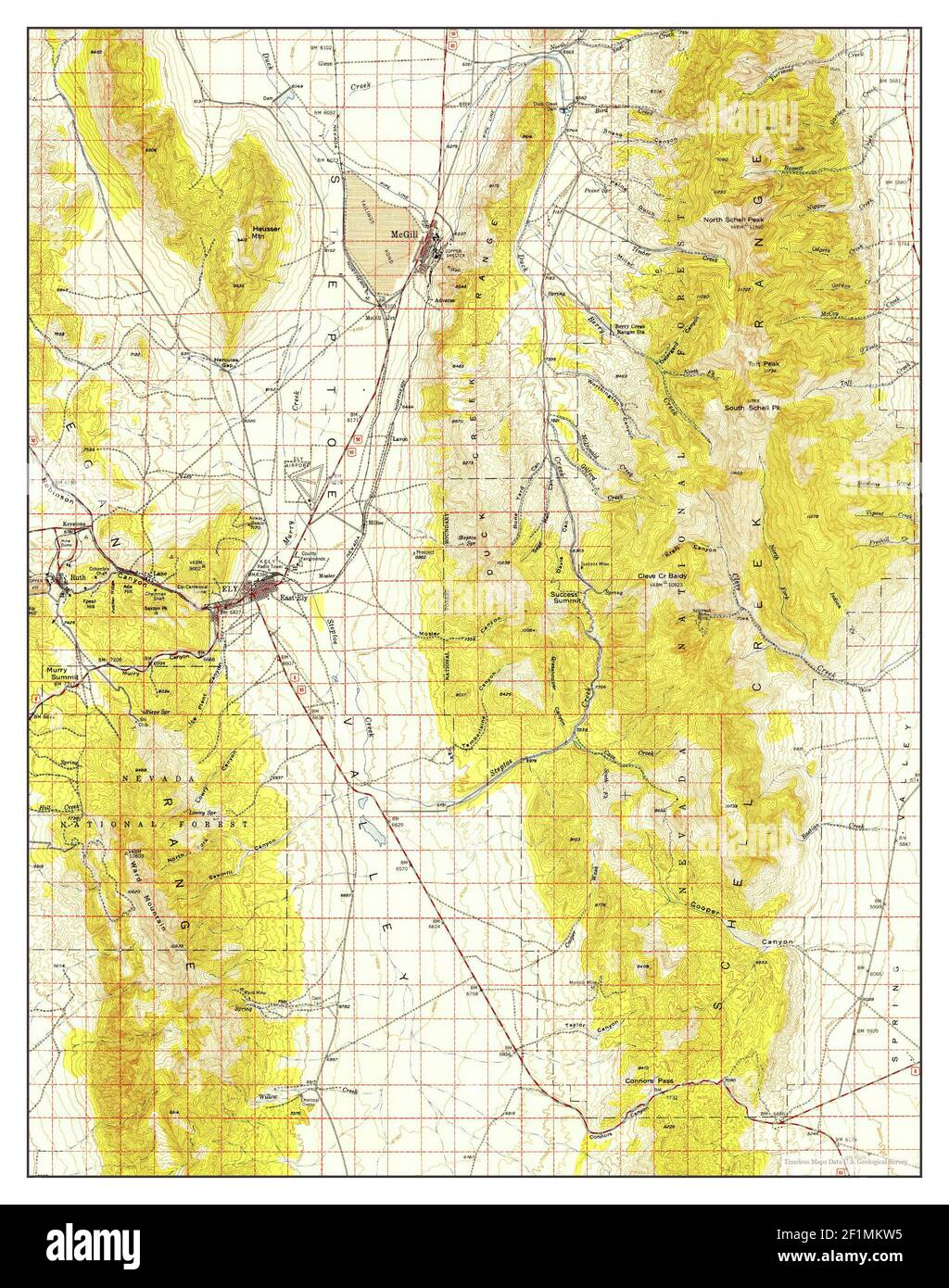 Ely Nevada map 1952 1 125000 - Ely Nevada Map 1952 1125000 United States Of America By Timeless Maps Data Us Geological Survey 2F1MKW5 