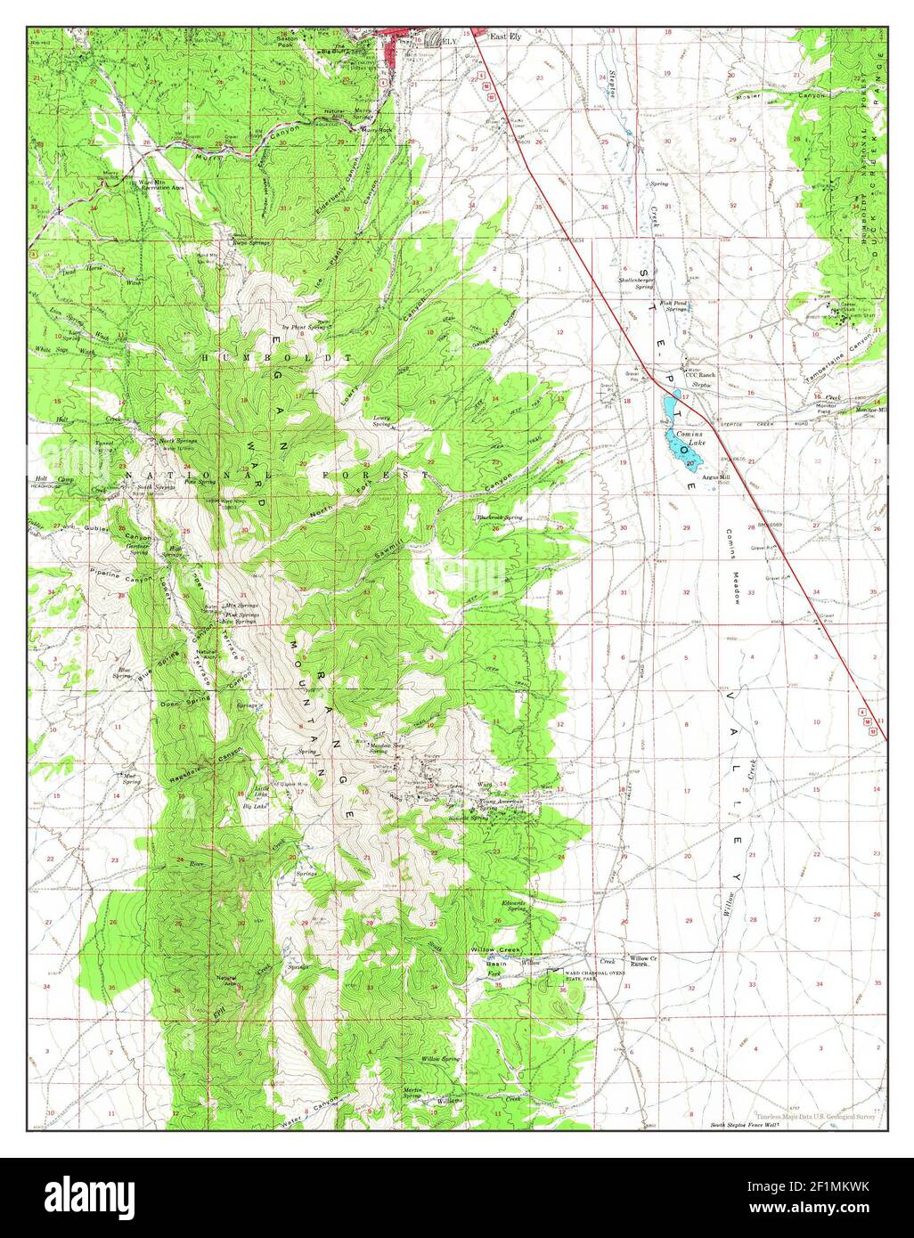 Ely, Nevada, map 1958, 162500, United States of America by Timeless