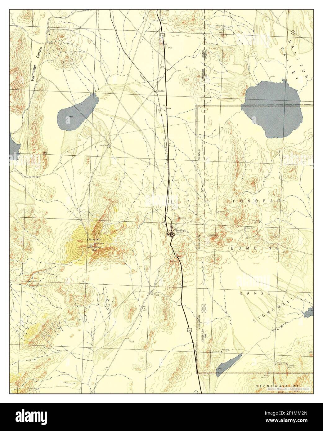 Goldfield, Nevada, map 1945, 1125000, United States of America by