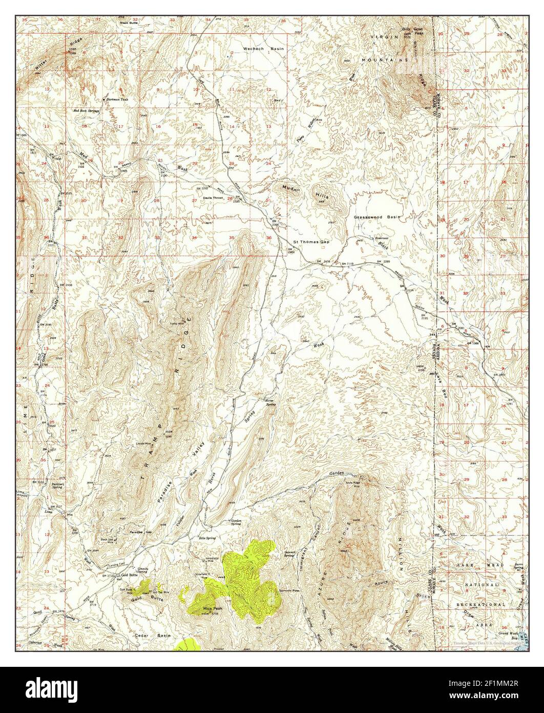 Gold Butte, Nevada, map 1953, 162500, United States of America by