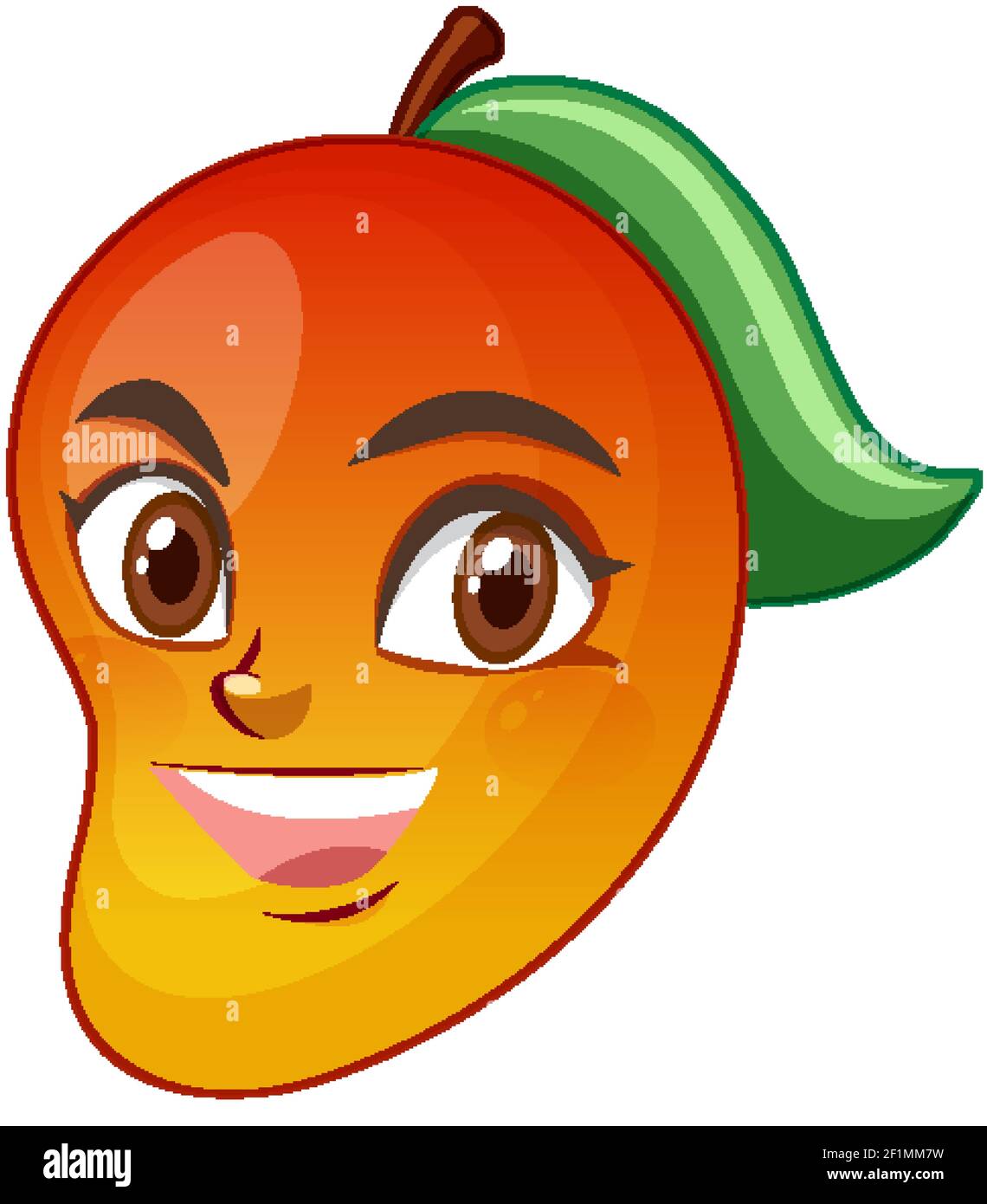 Mango cartoon character with facial expression illustration Stock