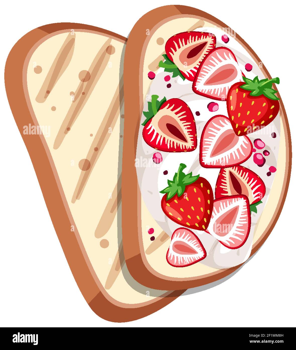 Top view of bread with fruit topping illustration Stock Vector Image ...