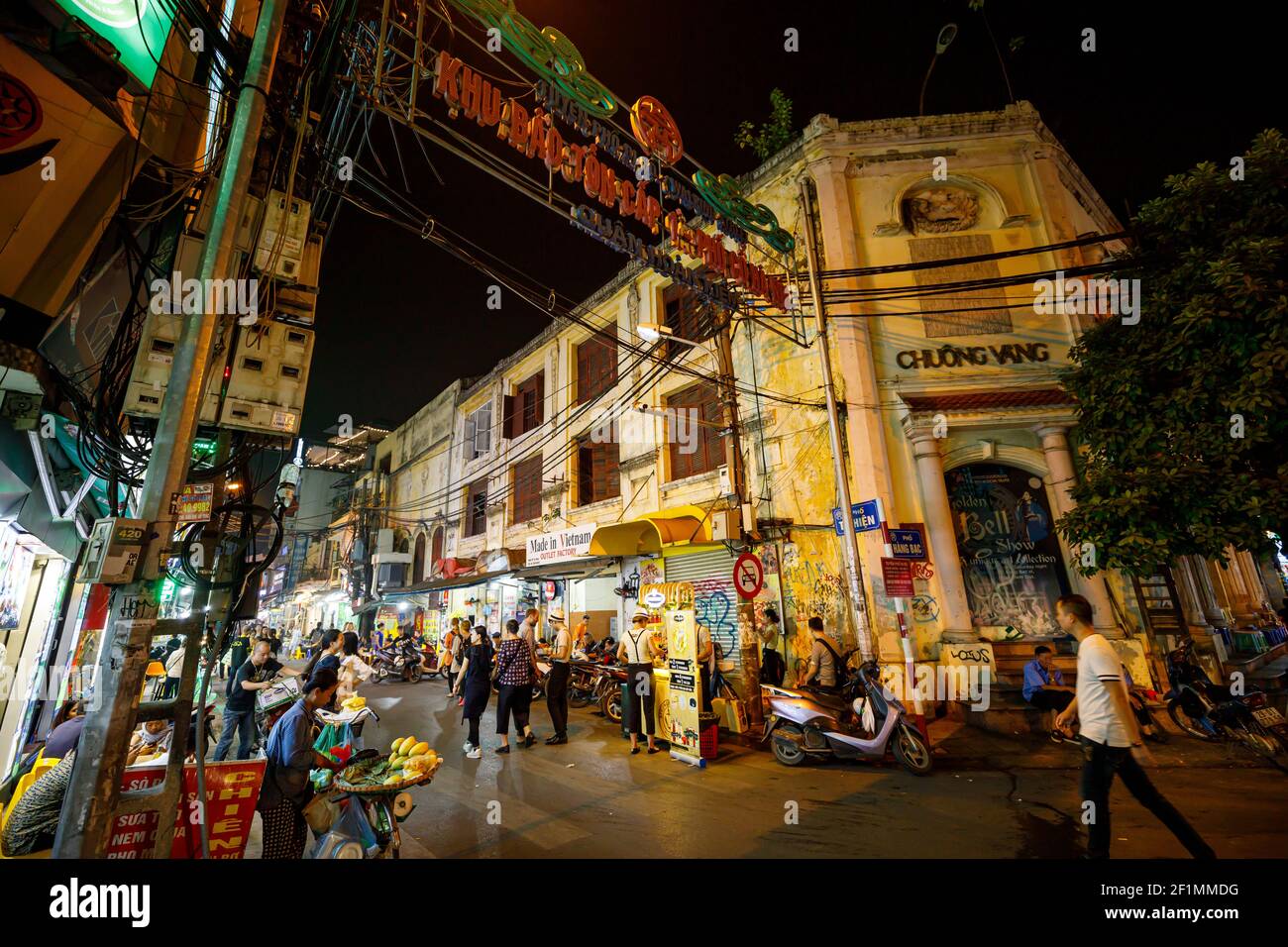 The nightlife at the city center of Hanoi in Vietnam Stock Photo Alamy