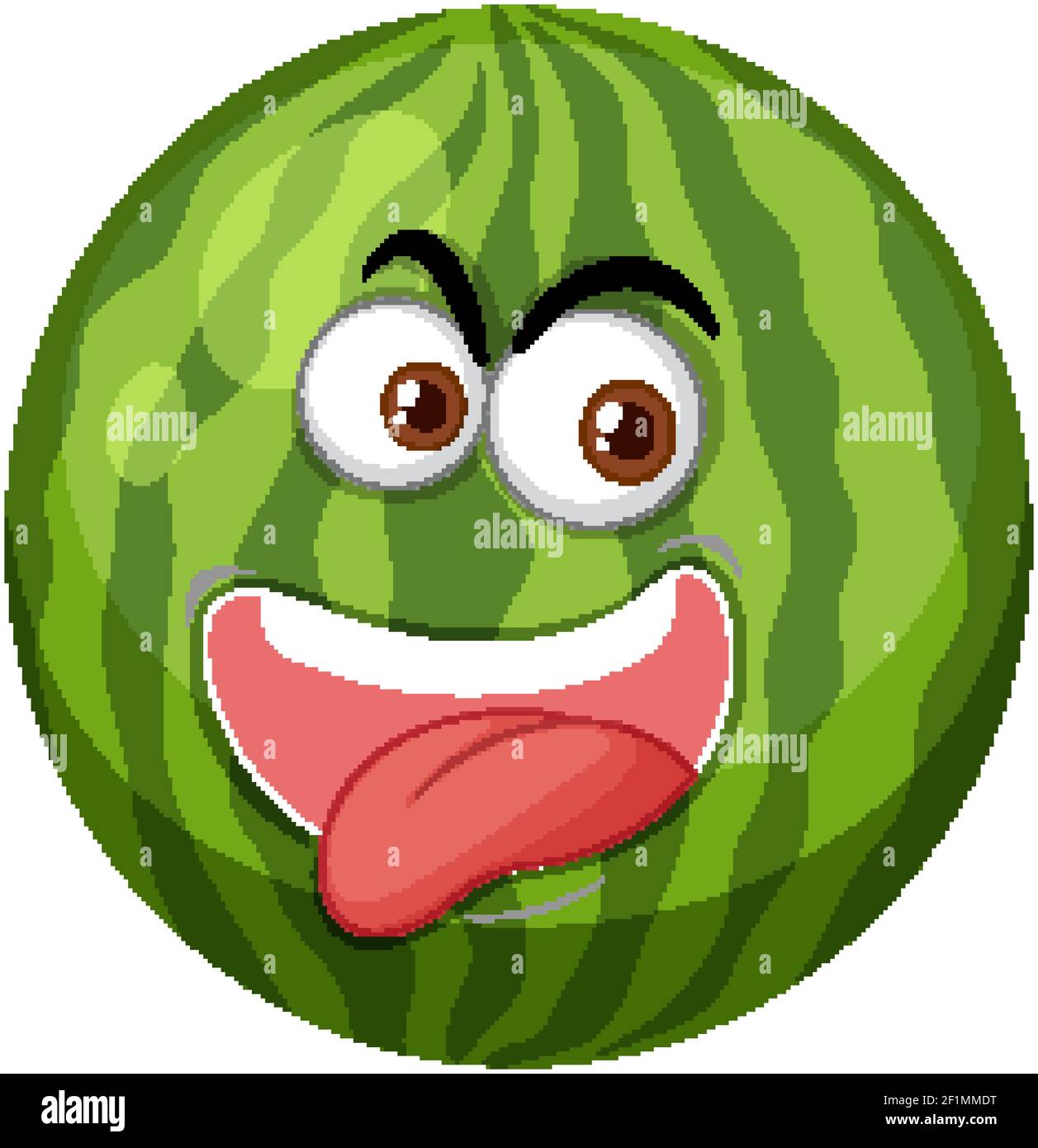 Watermelon cartoon character with happy face expression on white background  illustration Stock Vector Image & Art - Alamy
