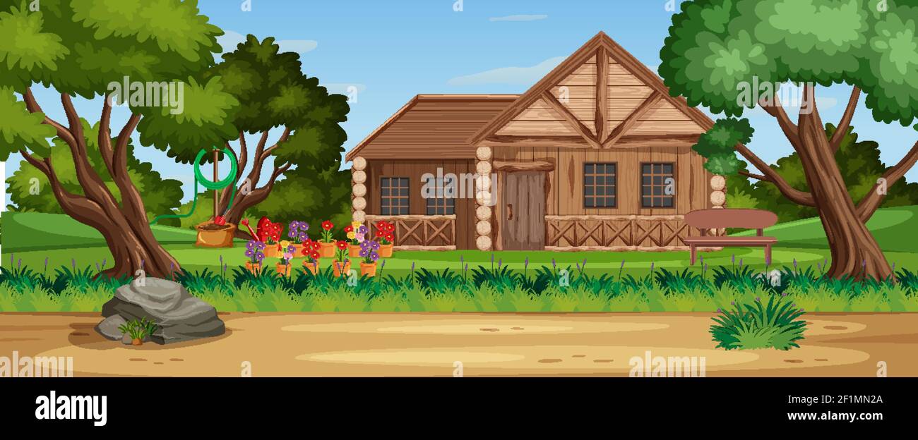 Rural countryside home landscape Stock Vector Images - Alamy