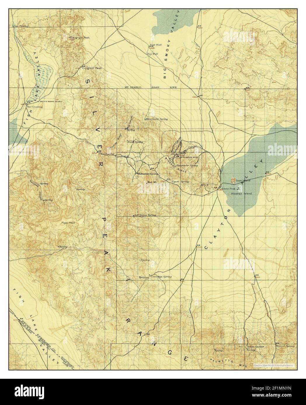 Silver Peak, Nevada, map 1900, 1:125000, United States of America by Timeless Maps, data U.S 