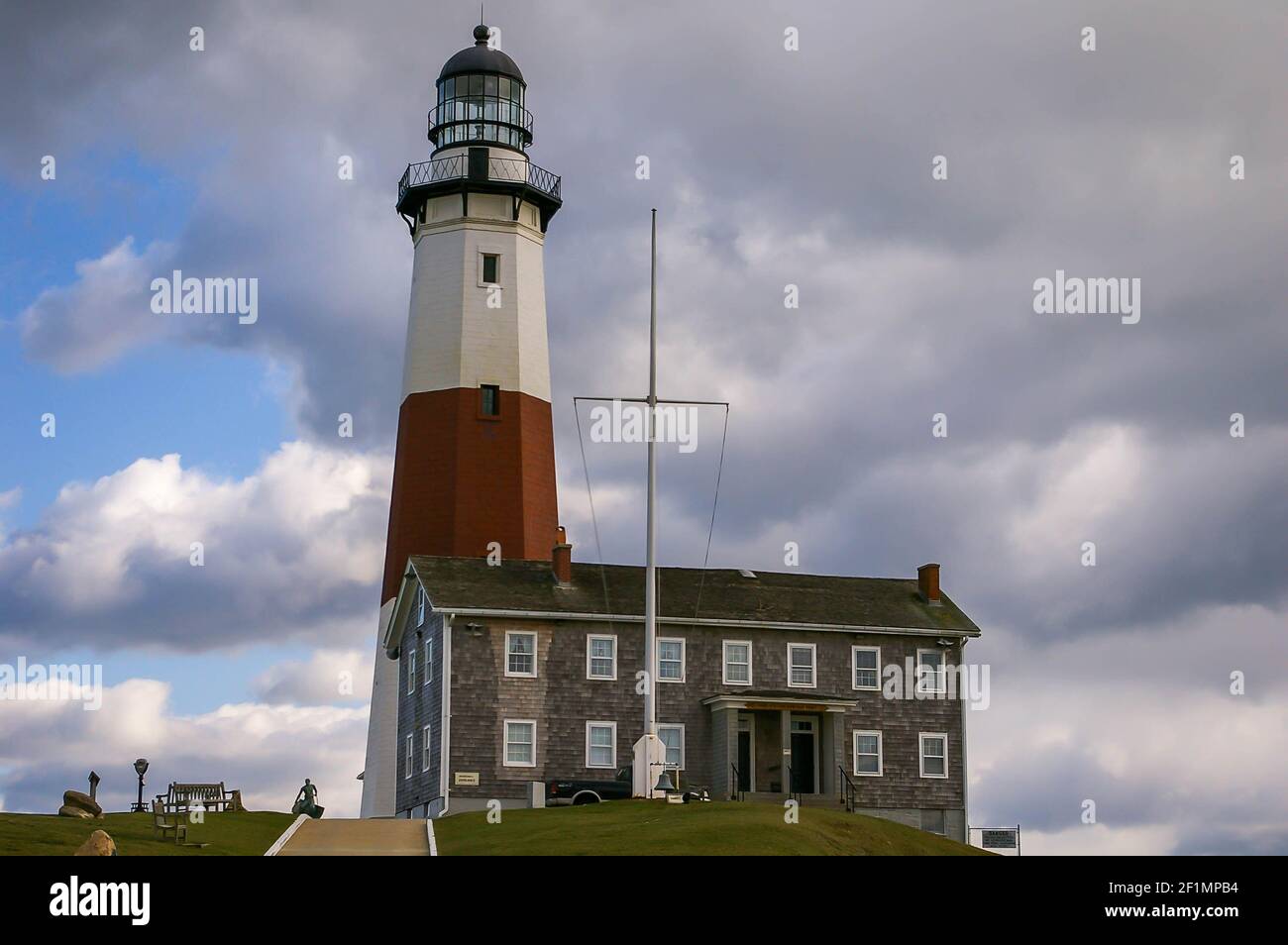 The Montauk lighthouse on Long Island in New York State in the USA Stock Photo
