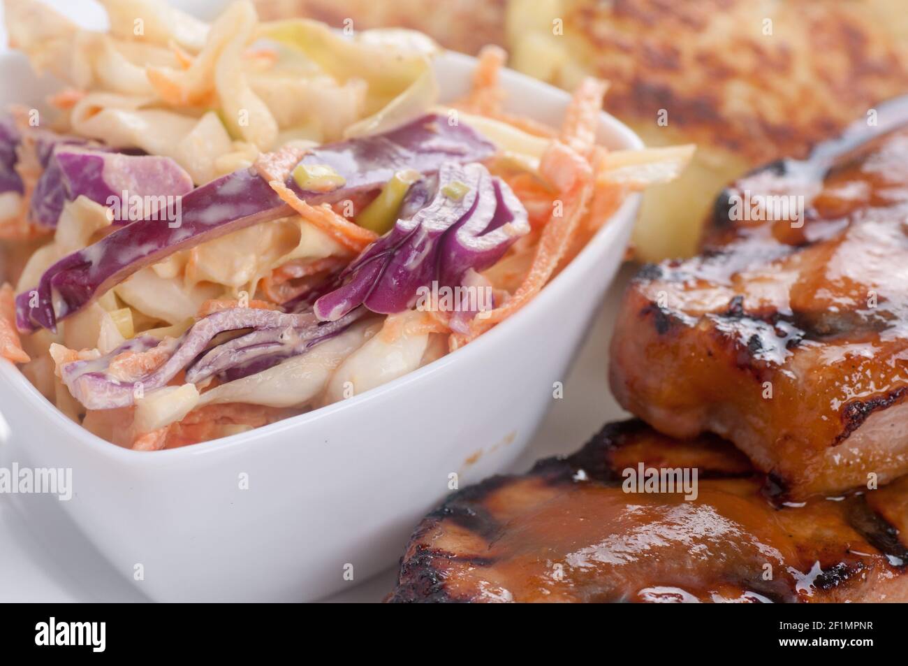 organic pork backrib chops with jelly glaze Stock Photo Alamy