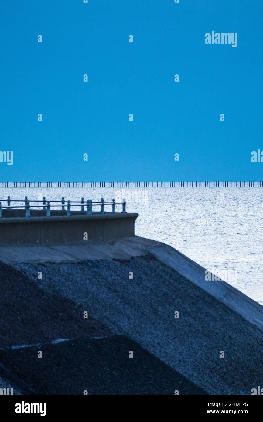 Abstract Image of Sea Wall at Gunners Park in Shoeburyness with Old