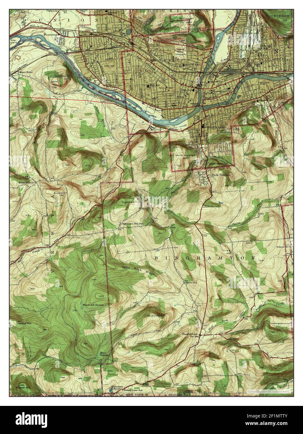 Binghamton West, New York, map 1942, 131680, United States of America by Timeless Maps, data U