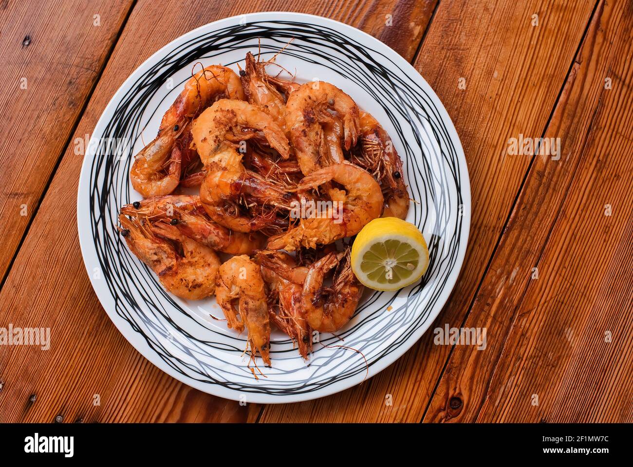 Shellfish Greek Fried shrimp, traditional appetizer of Greece, Greek Cooking Stock ...