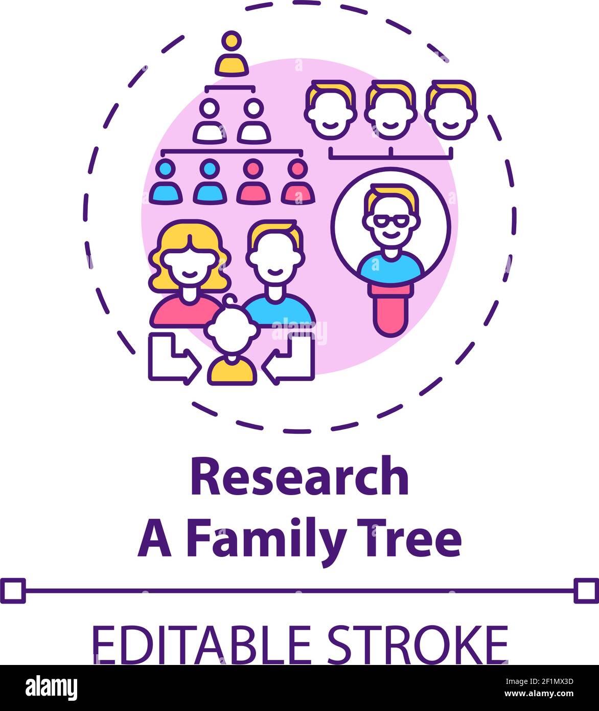 Research a family tree concept icon Stock Vector Image & Art - Alamy