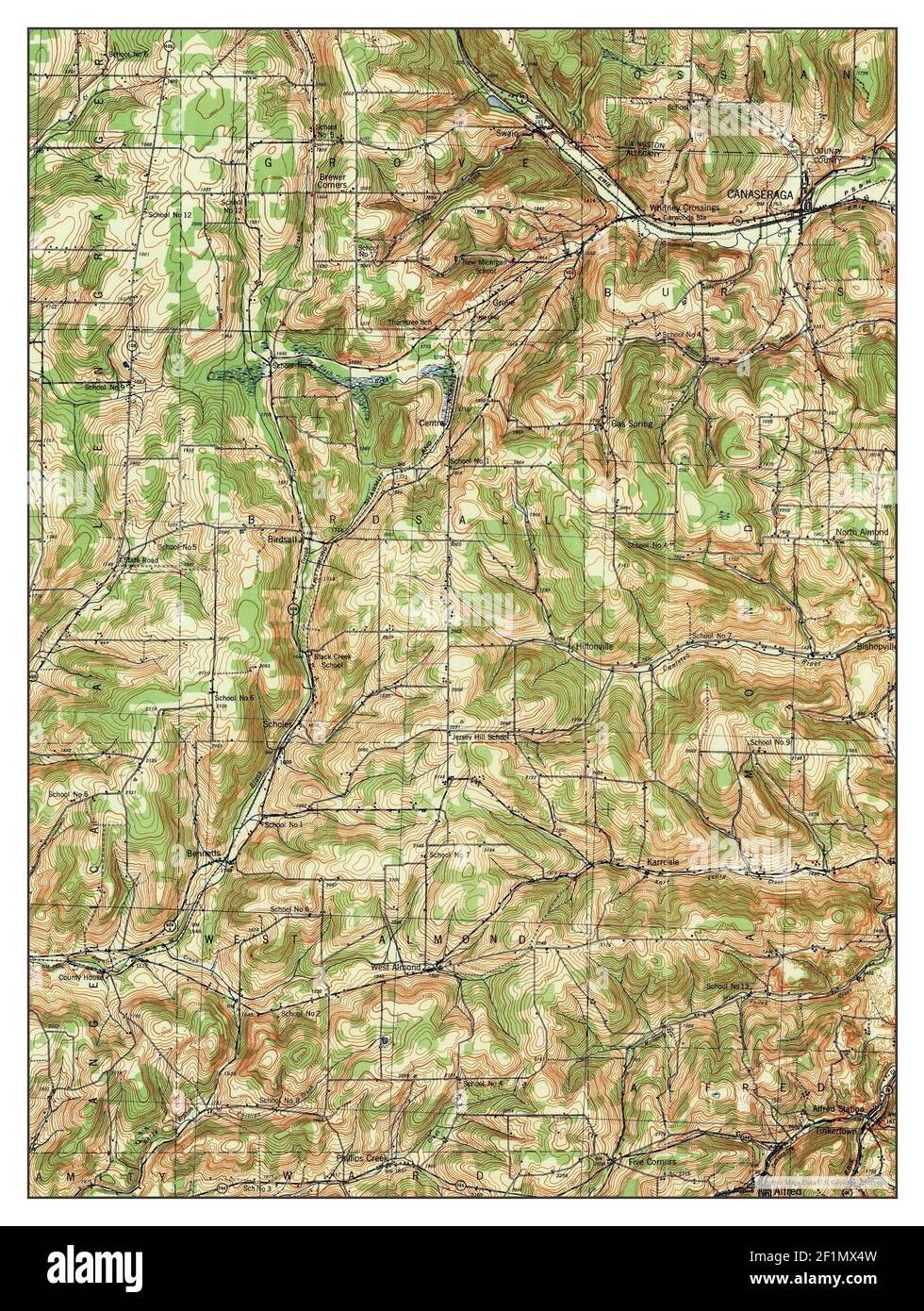Canaseraga, New York, map 1940, 162500, United States of America by
