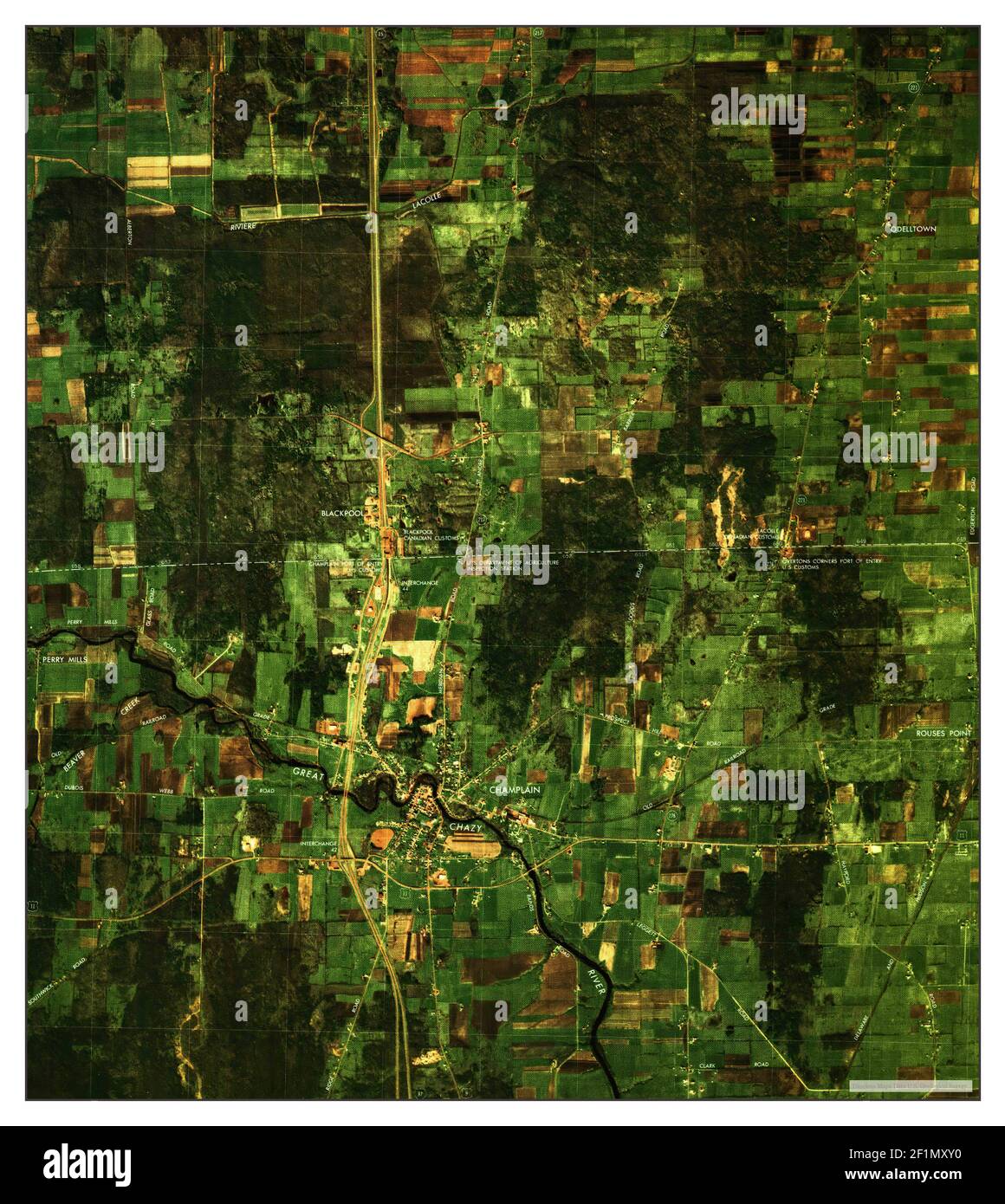 Champlain Port of Entry, New York, map 1977, 125000, United States of America by Timeless Maps