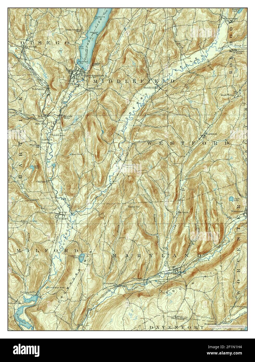 Cooperstown, New York, map 1909, 162500, United States of America by Timeless Maps, data U.S