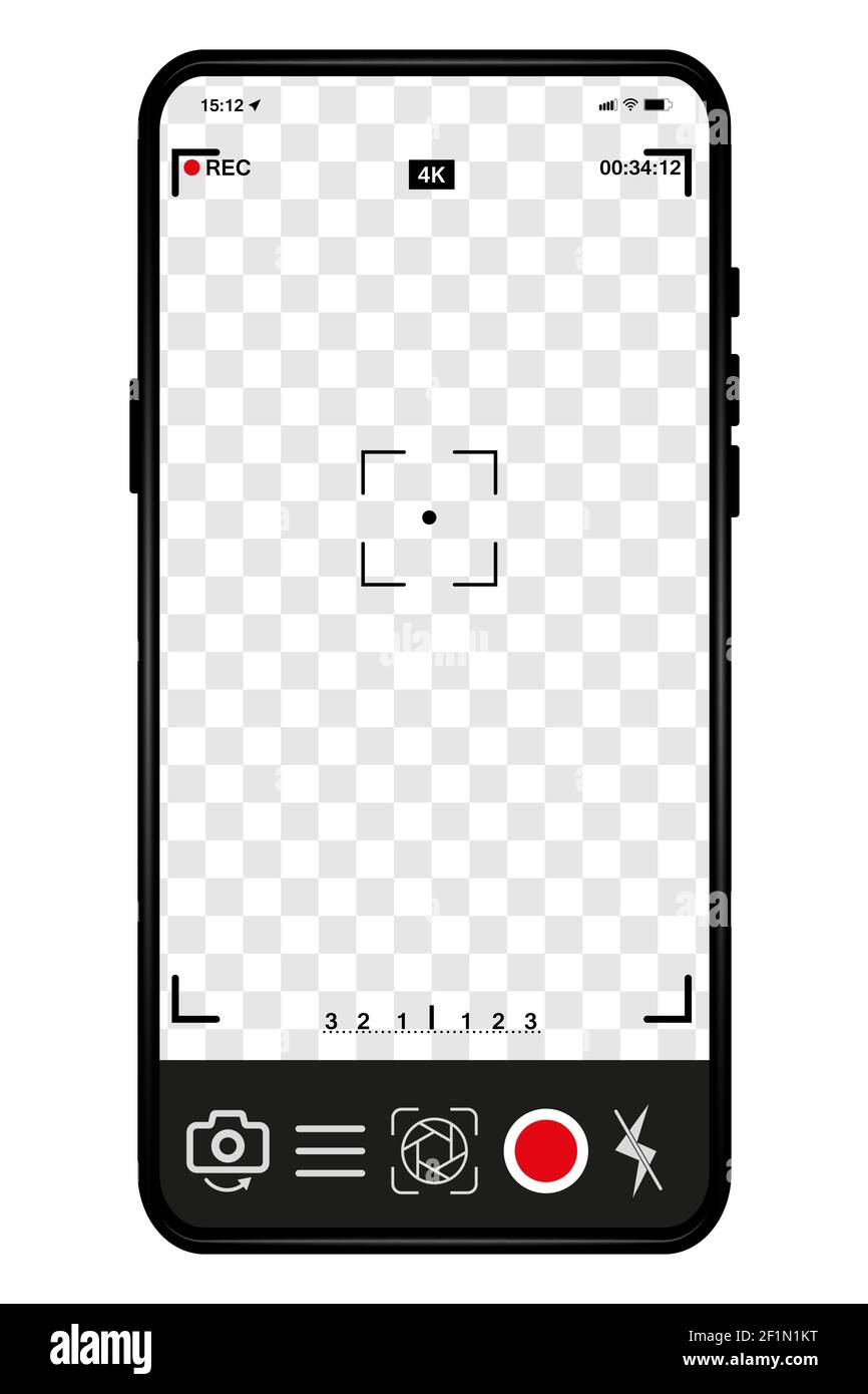 Smartphone camera interface. Video and photo recording of mobile  applications, application for displaying the phone on the screen,  viewfinder on black Stock Vector Image & Art - Alamy