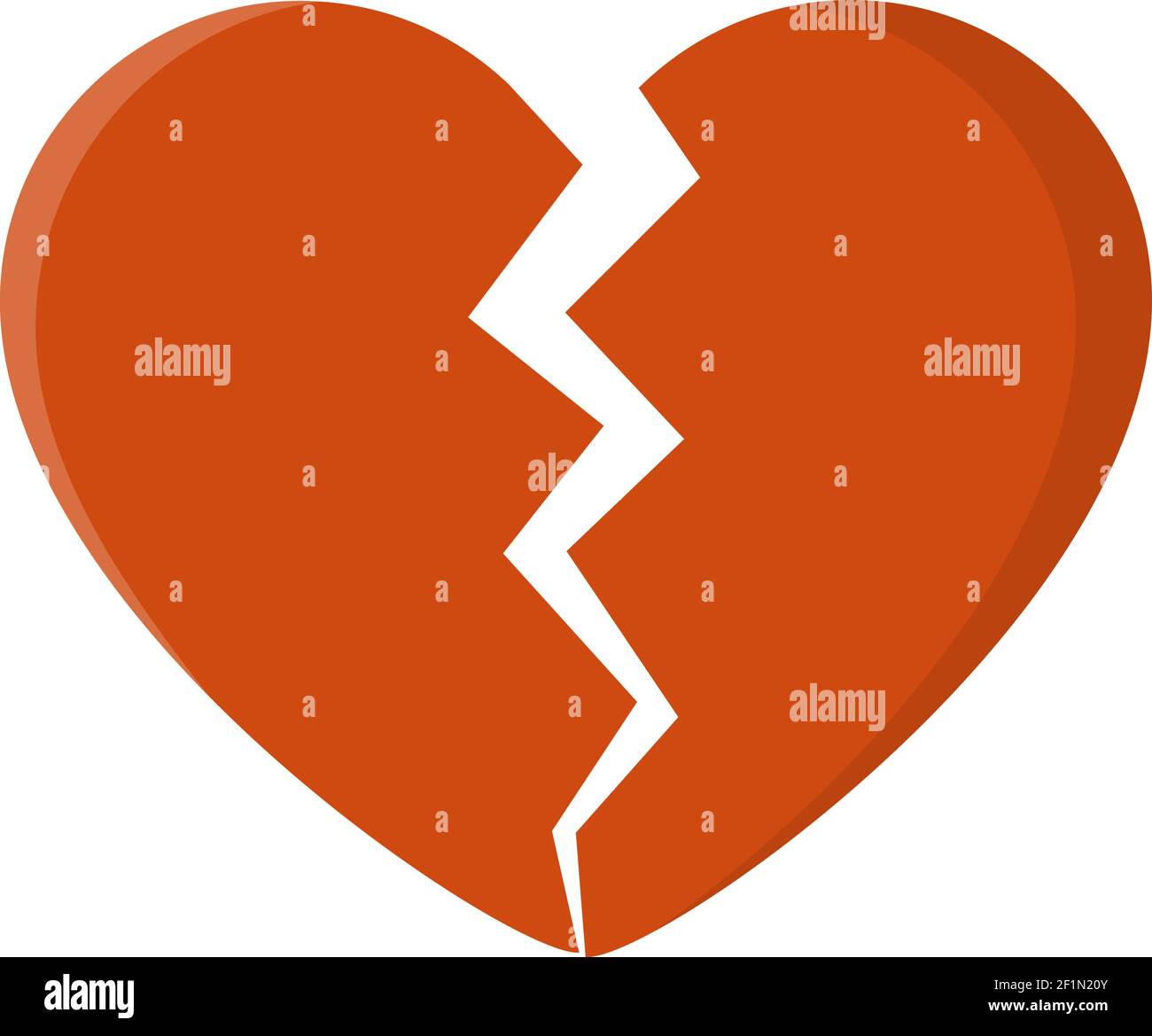 broken heart isolated on white background Stock Vector Image & Art - Alamy