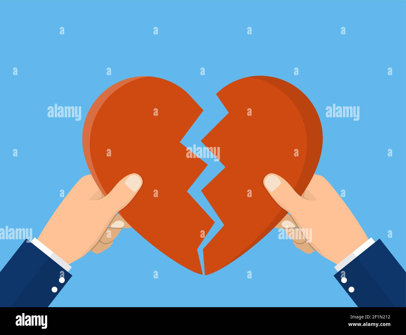 Hands tearing apart heart symbol Stock Vector Image & Art - Alamy