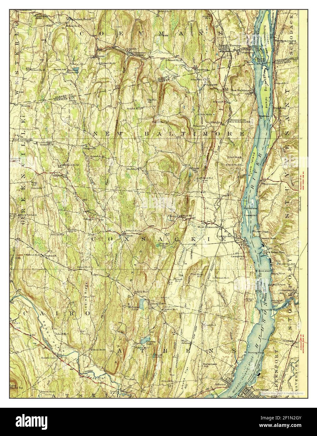 Coxsackie, New York, map 1929, 162500, United States of America by