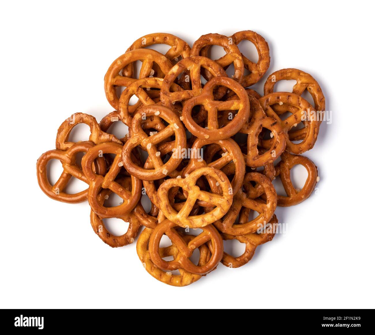 Salt Pretzels On White Stock Photo Alamy