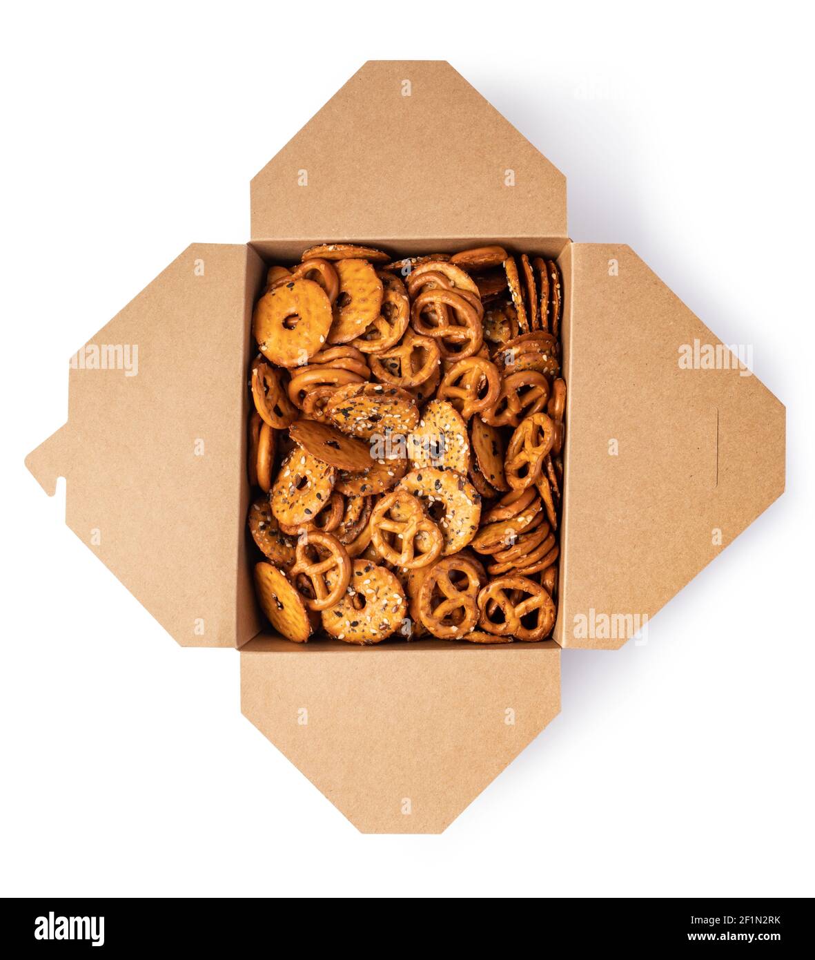 Salt Pretzels in box Stock Photo Alamy