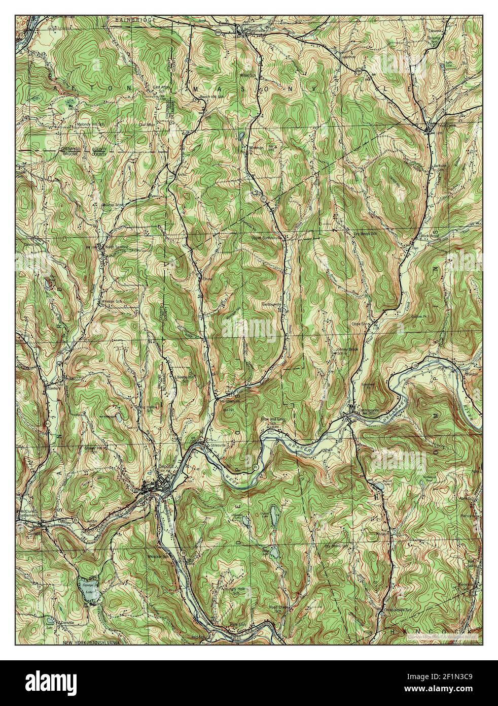 Deposit, New York, map 1944, 162500, United States of America by