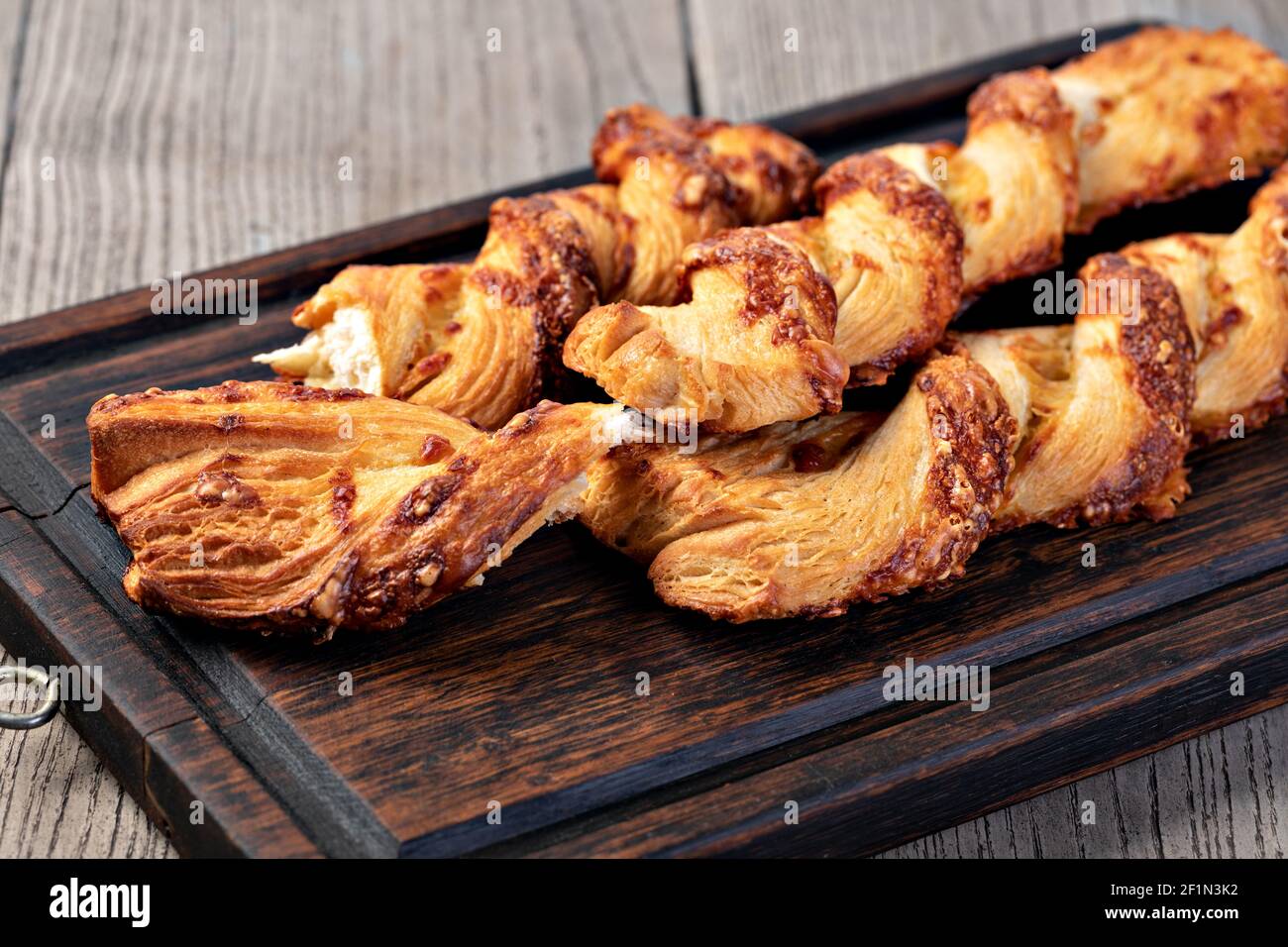 Cheese filled roll Stock Photo