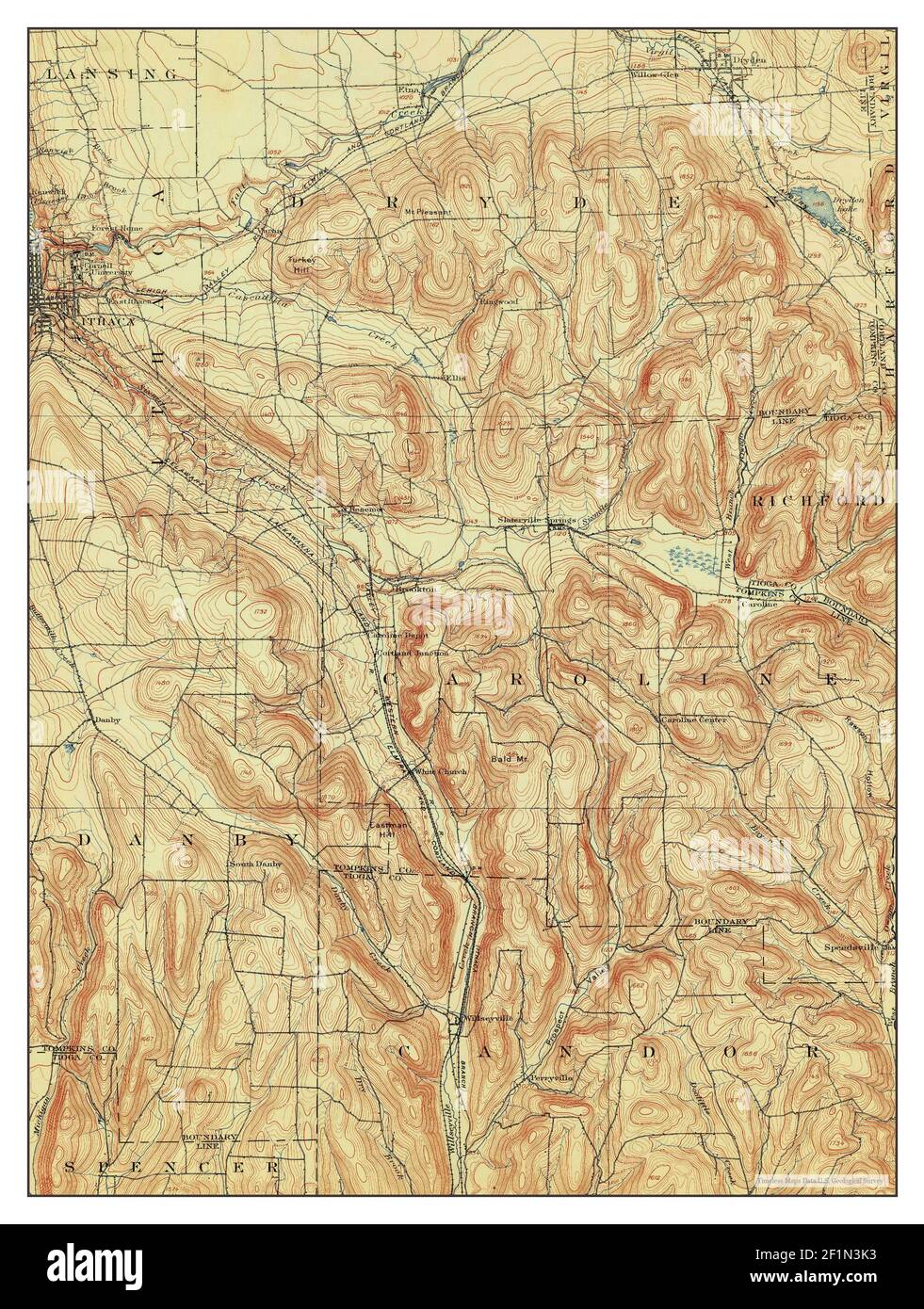 Dryden, New York, map 1900, 162500, United States of America by