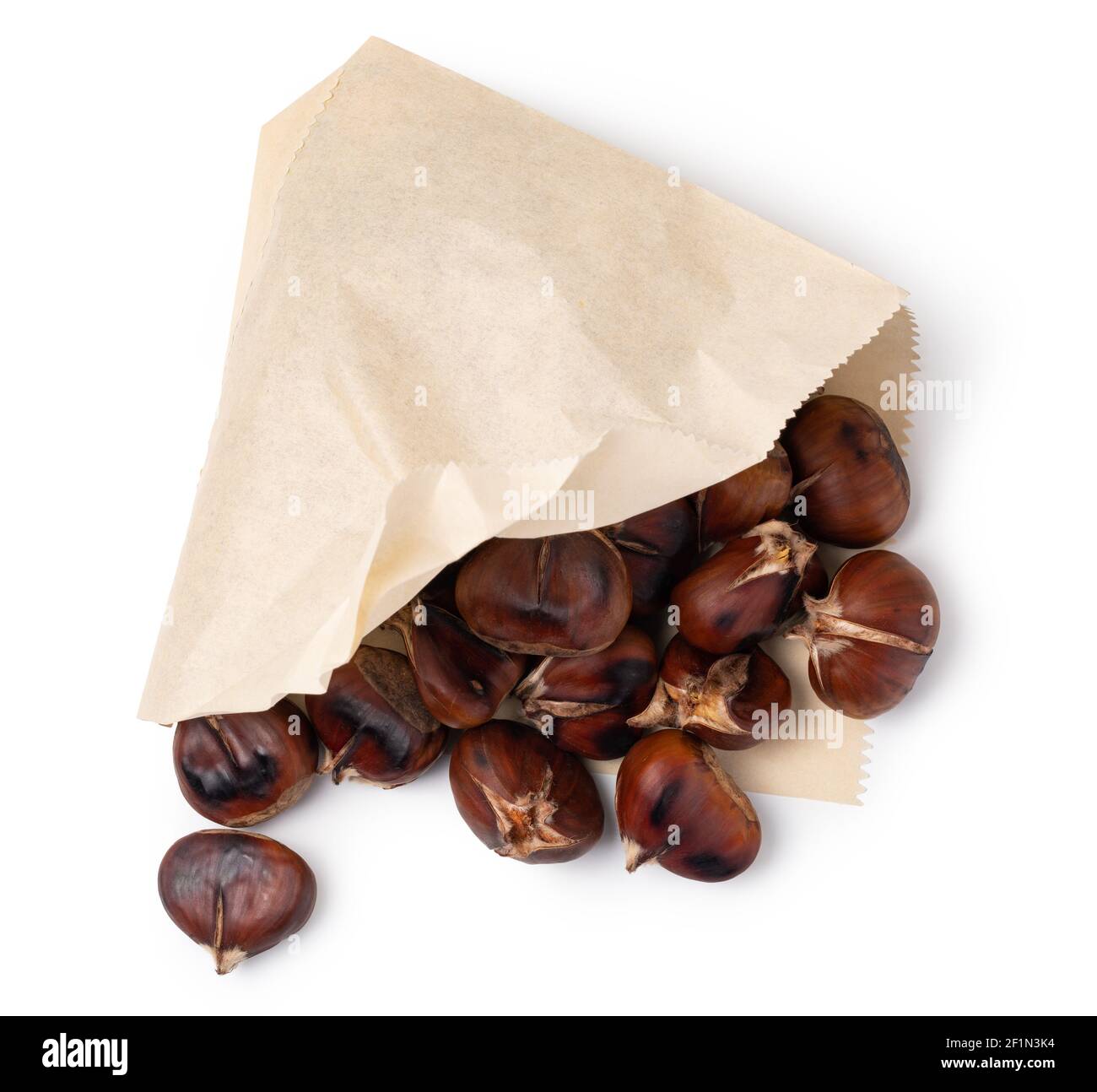 Chestnuts on a white background Stock Photo