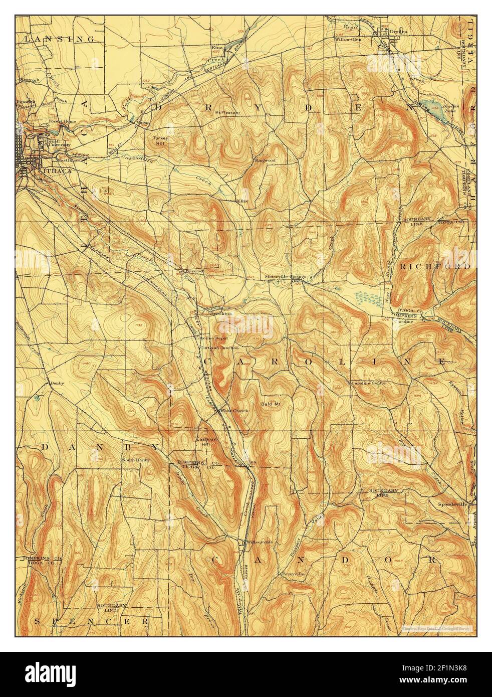 Dryden, New York, map 1900, 162500, United States of America by