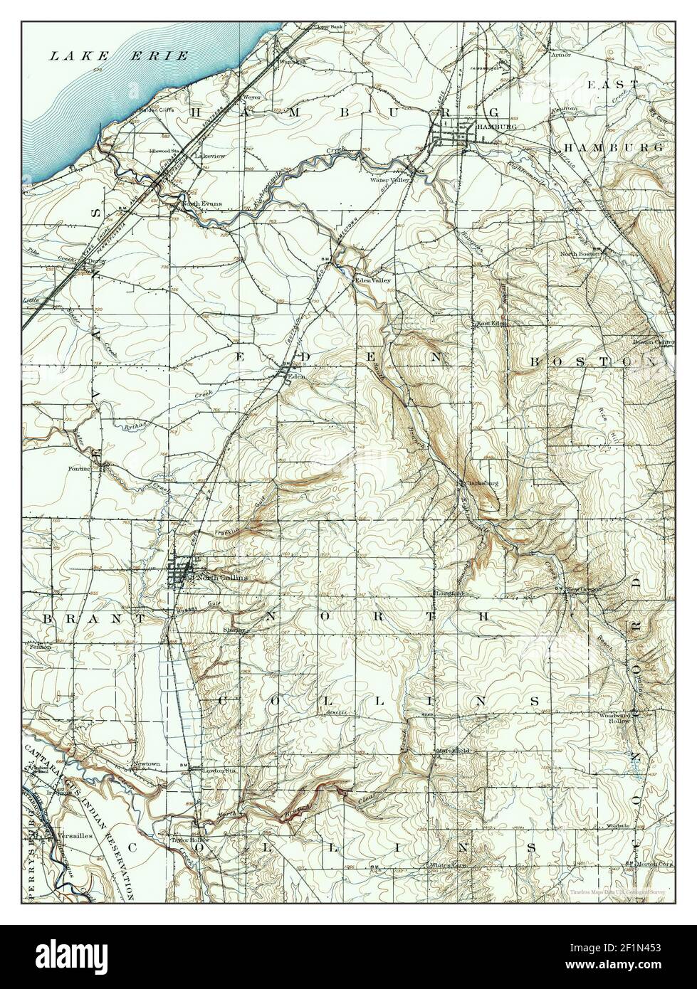 Eden, New York, map 1905, 162500, United States of America by Timeless