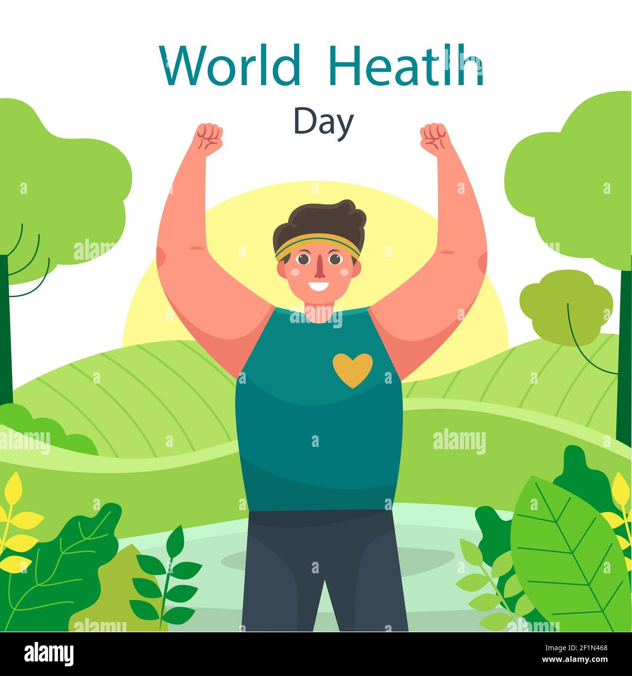 Hand drawn world health day illustration Vector illustration. Stock Vector