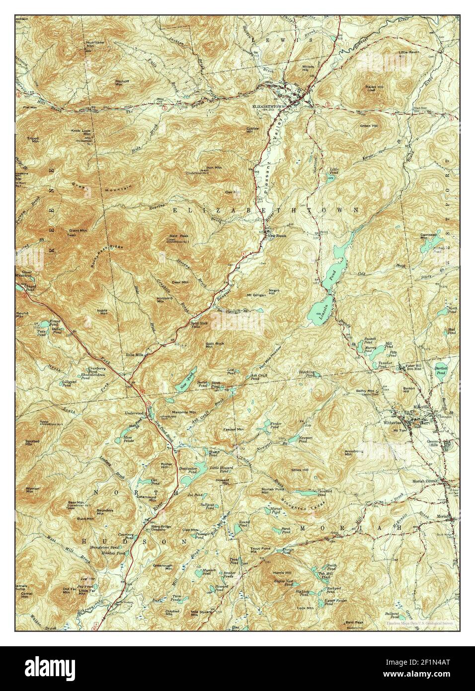 Elizabethtown, New York, map 1955, 162500, United States of America by