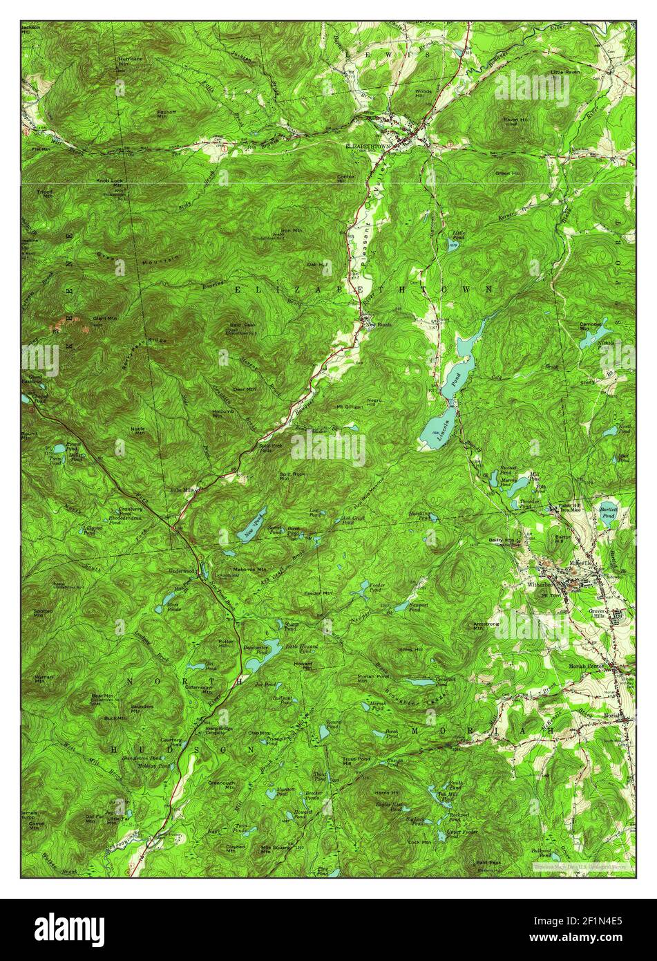 Elizabethtown, New York, map 1955, 162500, United States of America by