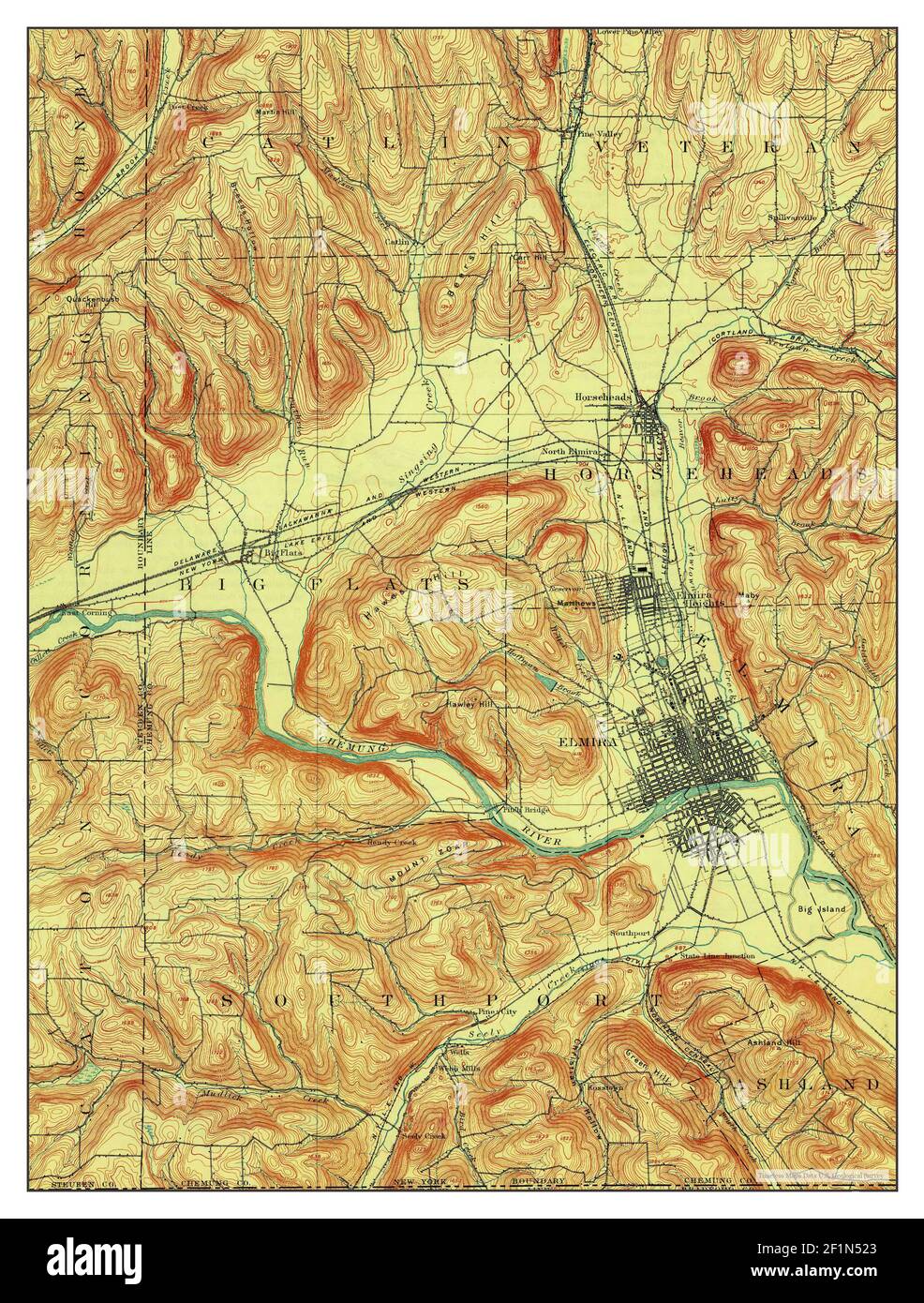 Elmira New York Map High Resolution Stock Photography and Images - Alamy