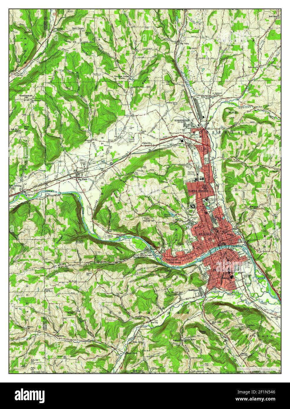 Elmira new york map hi-res stock photography and images - Alamy