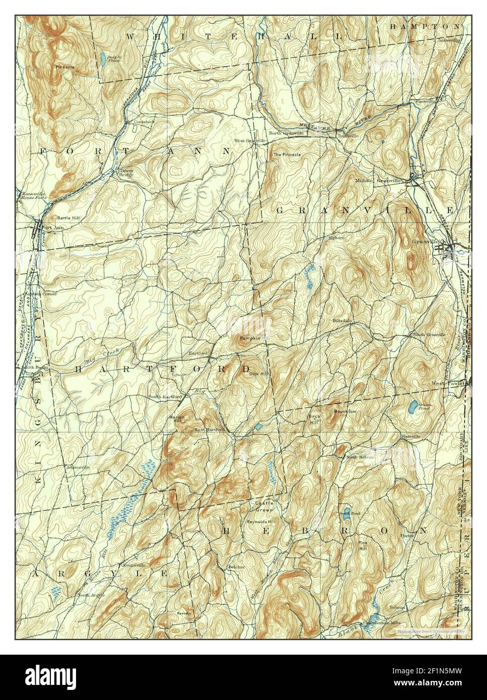 Fort Ann, New York, map 1893, 1:62500, United States of America by Timeless Maps, data U.S. Geological Survey Stock Photo