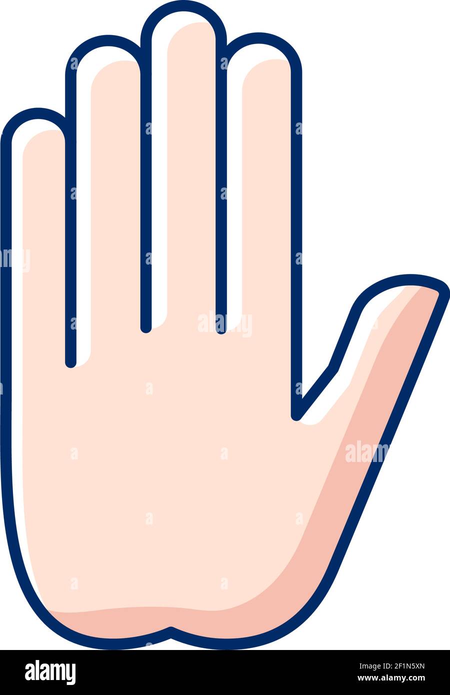 Stop gesture RGB color icon Stock Vector
