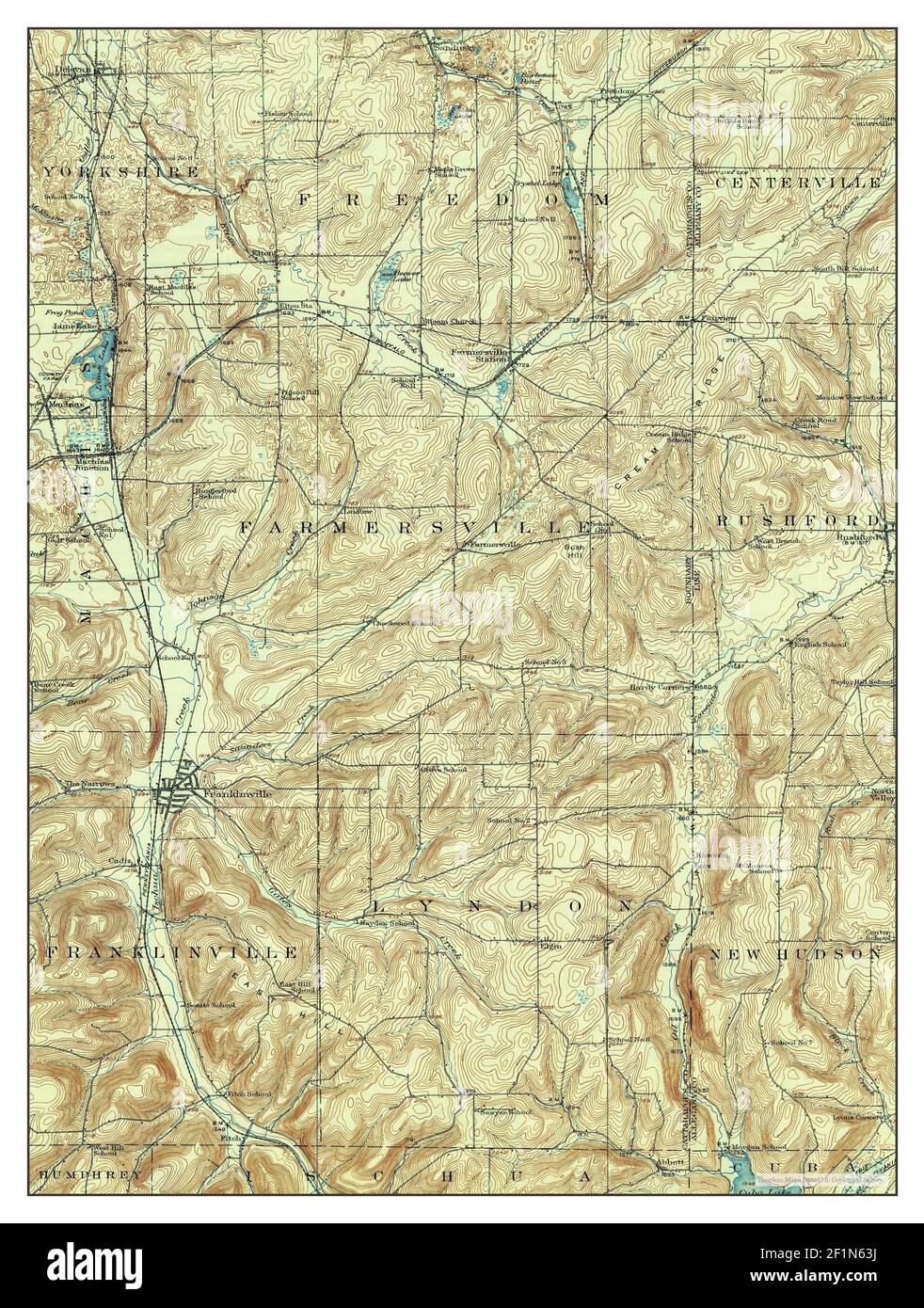 Franklinville, New York, map 1924, 1:62500, United States of America by Timeless Maps, data U.S. Geological Survey Stock Photo