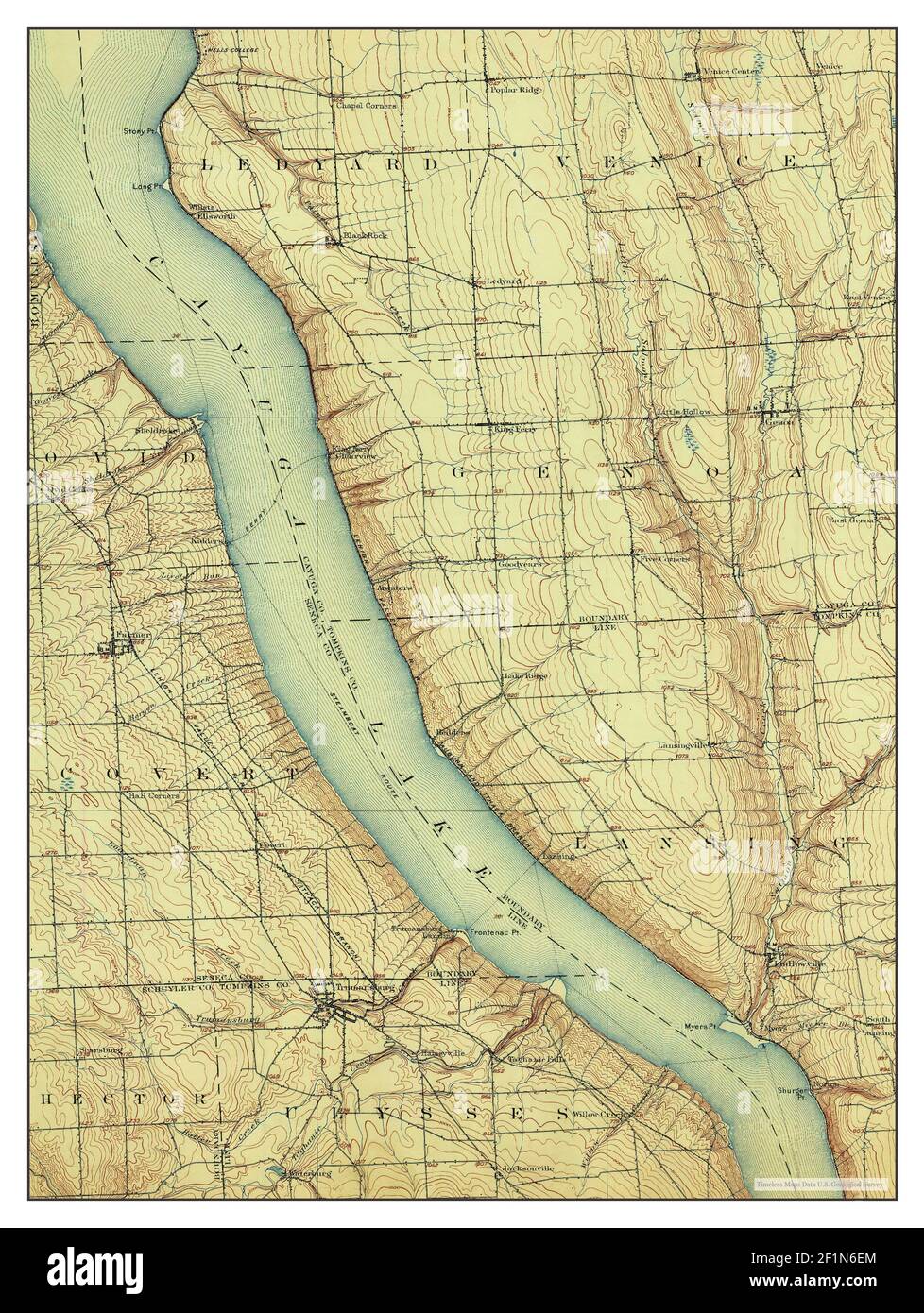 Genoa, New York, map 1902, 162500, United States of America by