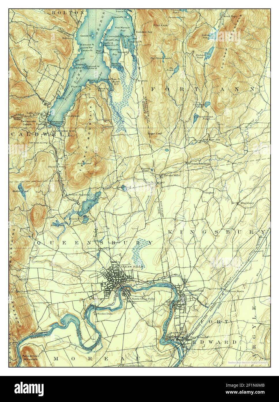 Glens Falls, New York, map 1895, 162500, United States of America by